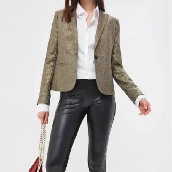 Banana Republic Gold Metallic Shimmer Blazer (size 6) - Picture 9 of 9